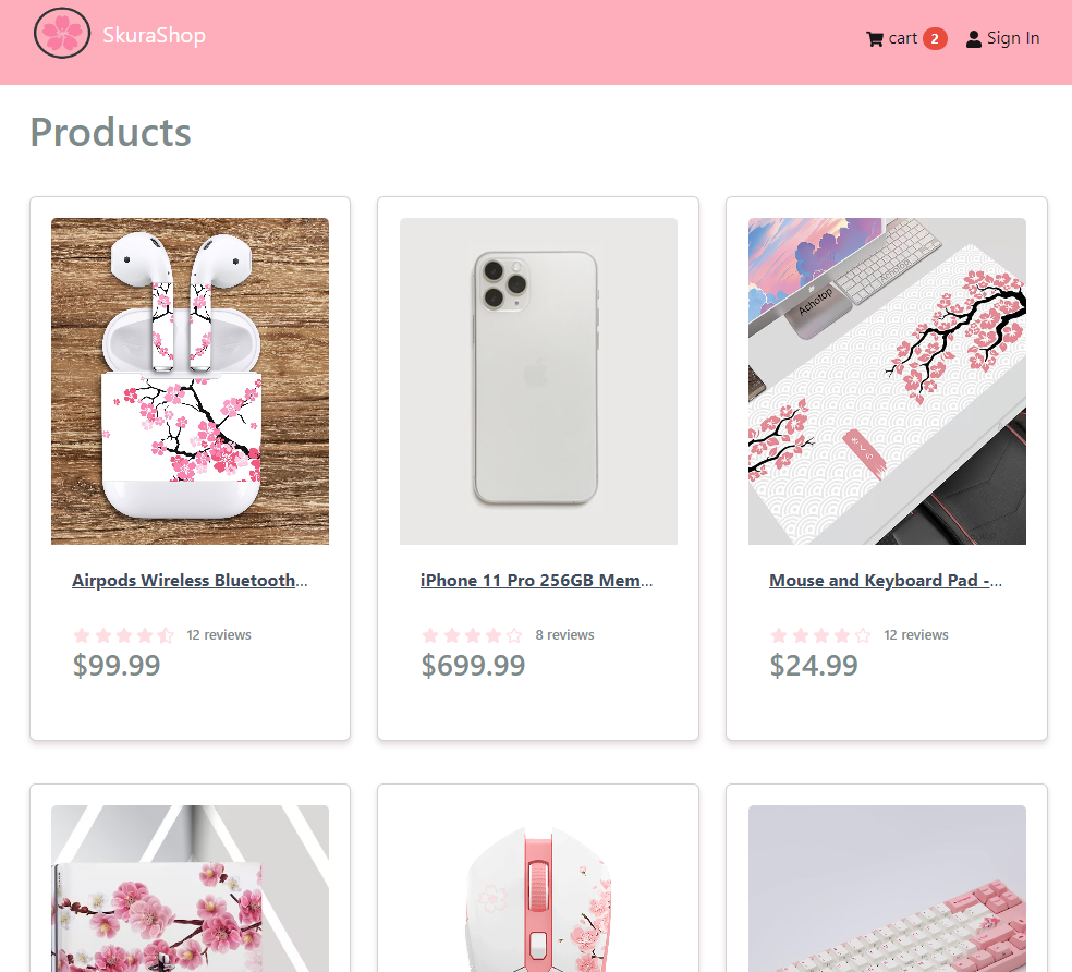 Sakura Shop - In Progress