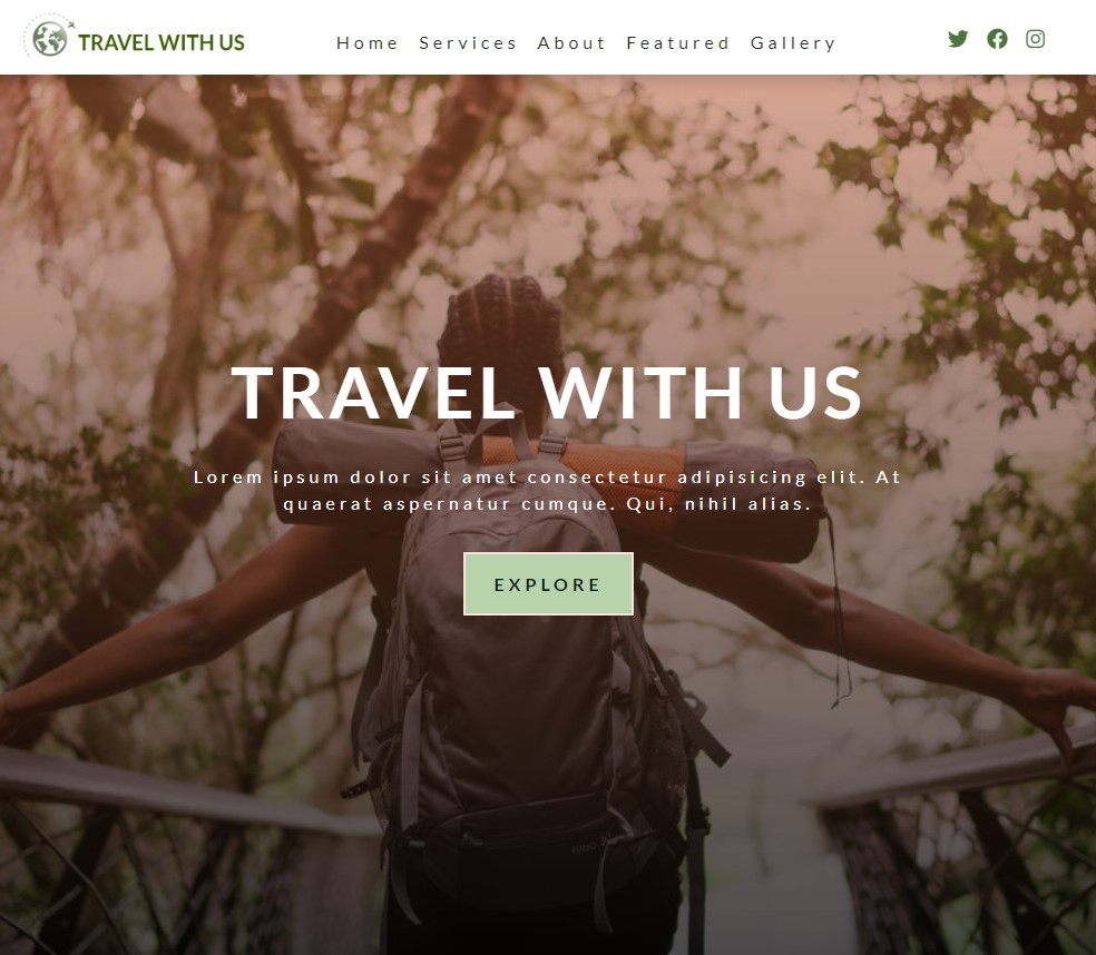 Landing Page - Travel